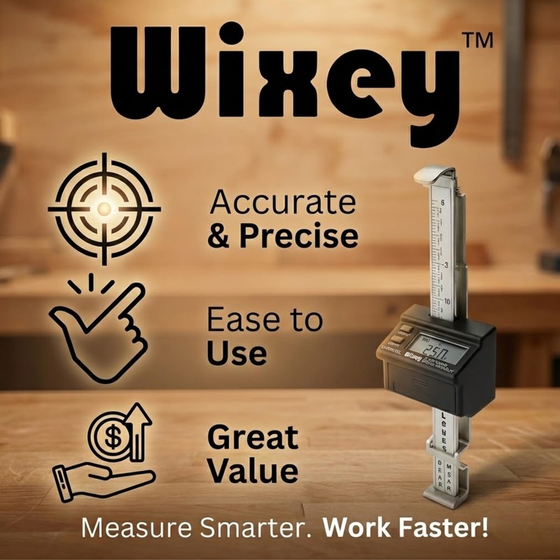 Wixey Digital Planer Gauge – Electronic Digital Readout & Thickness