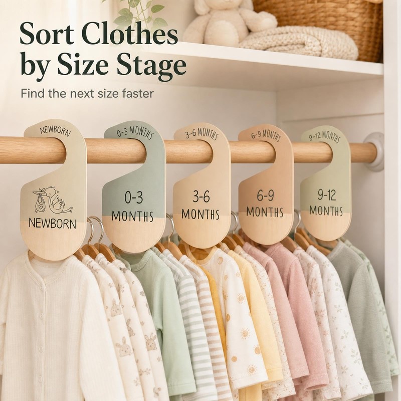 8 PCS Baby Wardrobe Dividers, Colorful Baby Hangers Babys Clothes