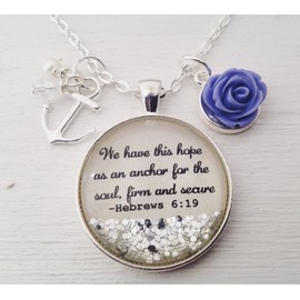 We have this hope as an anchor Hebrews 6:19 bible verse necklace, christian jewelry, christian gift, scripture necklace