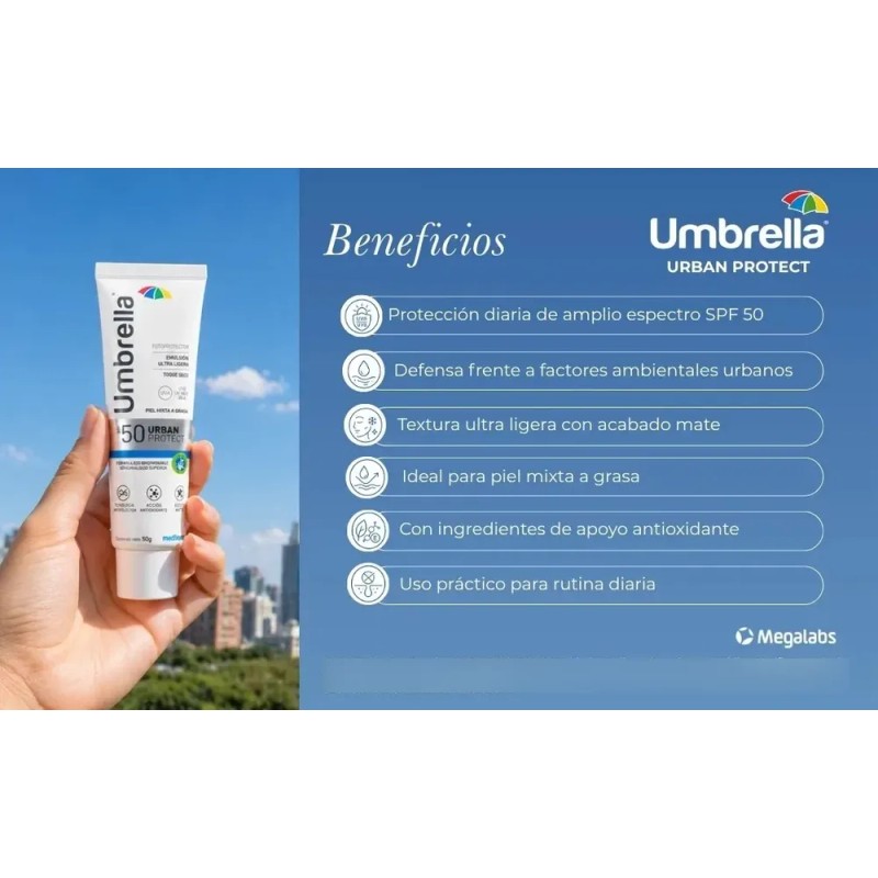 Megalabs - Umbrella Urban Protect Spf-50 | Piel Mixta A