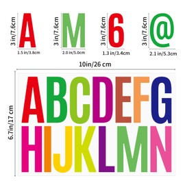 YNHAY 480 Pcs Waterproof 3" Vinyl Alphabet & Number Stickers - Self-Adhesive for Mailboxes, Windows, Doors, Signs, Vehicles & More, Colored