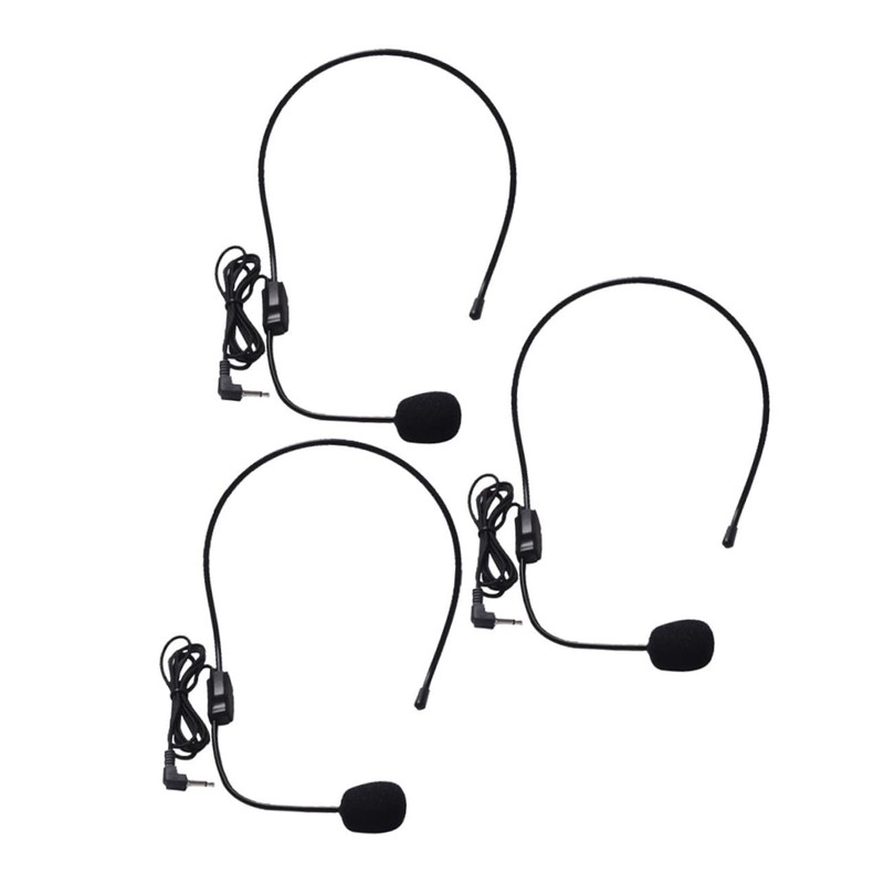 Generic 3pcs Portable Speaker Mic Headset Microphone Simple Design Easy