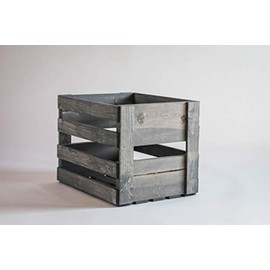Darla'Studio 66 Antique Gray Vinyl Record Holder Wood Crate