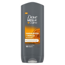 Dove Men+Care Sandalwood + Vanilla 3-in-1 Hair, Face and Body Wash 6x 400 ml