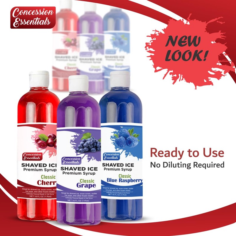 Concession Essentials – Complete Snow Cone Starter Kit – Includes