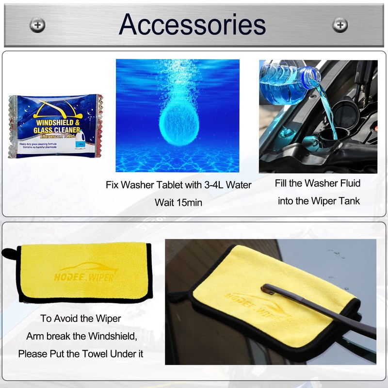 HODEE 3 wipers 26"+17"+14" Colour Front Wiper Blades Replacement for