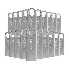 PSA COMPUTO Y PAPELERIA Kit de 20 Piezas Memorias USB 8GB STYLOS Modelo STMUSB1B ST100 Interfaz USB Type-A Micro-USB USB 2.0 Color Plata Material Resistente