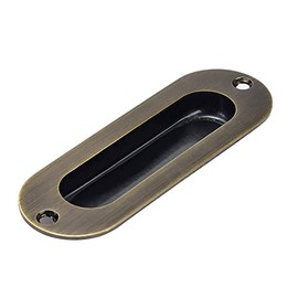 MiJunHD Recessed Flush Door Handles Stainless Steel Cabinet & Furniture Door Pulls Bronze 120 * 40mm Round Handles/Pulls for Interior & Closet Doors