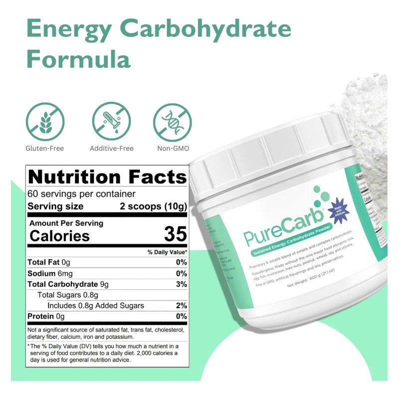 Purecarb Solace Nutrition Energía Carbohidratos 600g