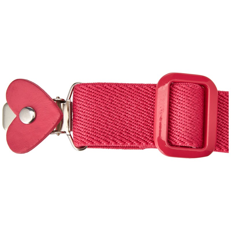 Playshoes Girl's Belt Elastic Heart Clip Plain, pink heart