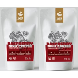 AKNA Organic Raspberry Fruit Powder, 2 Pack, 2 x 227g, Resealable Bags