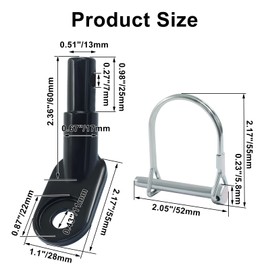 Luomorgo 1 Pack Bike Trailer Hitch Coupler - Heavy Duty Steel Bicycle Trailer Attachment for Child/Cargo/Pet Trailers (Black)