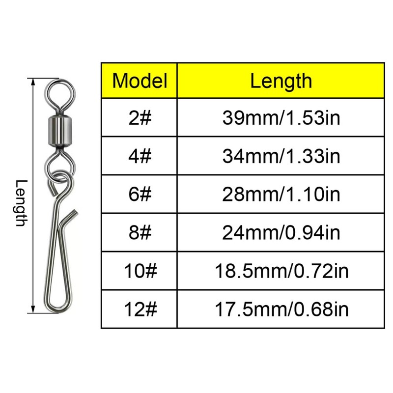 SEIWEI 2#, Quick Change Swivels Carp Fishing Terminal Tackle, Pack