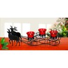 Jumbl Metal and Glass Reindeer Sleigh Candle Holder