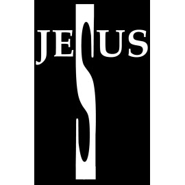 OwnTheAvenue Jesus Cross Art Christian Chris Vinyl Decal Sticker 5" Inches Tall