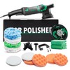 BATOCA - Pulidora de doble acción de 6 pulgadas y 700W, pulidora orbital con 6 velocidades, incluye almohadillas de espuma y lana, bonete para pulir, toallas de microfibra para encerar, brillar y pulir
