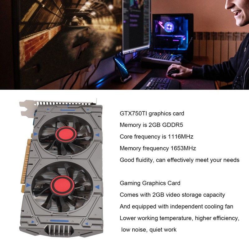 GTX750TI 2GB GDDR5 128BIT Gaming Graphics Card Support HD Multimedia