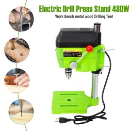 Gdrasuya10 Mini Benchtop Drill Press 480W Portable Bench Top Drill Press Variable 2 Speed Electric Table Top Wood Drilling Machine Small Table Drill Press for Jewelry Metal Wood DIY