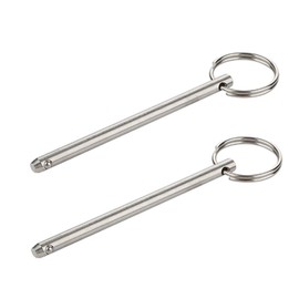 4 Pack Quick Release Pin, Diameter 1/4"(6.3mm), Overall Length 4.1"(105mm), Usable Length 3-1/2"(89mm), Full 316 Stainless Steel, Bimini Top Pin, Marine Hardware