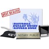 Notary Journal, Self Inking Stamp, Black Pocket Seal Embosser, and
