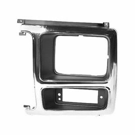 DAT AUTO PARTS Front Left Driver Side Head Light Door Molding Insert Bezel Cover Grille Trim Replacement for 1980-1986 Ford Bronco Black Chrome Silver Plastic FO2512148 EOTZ13064M