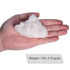 KYEYGWO KYEYGWO Natrlichen Bergkristall Druse Rohstein, Unregelm??ige Kristall Cluster Specimen Naturstck Dekorative Steine Drusensegment Reiki Heilung Edelstein Fengshui Ornamente, 156-210 g