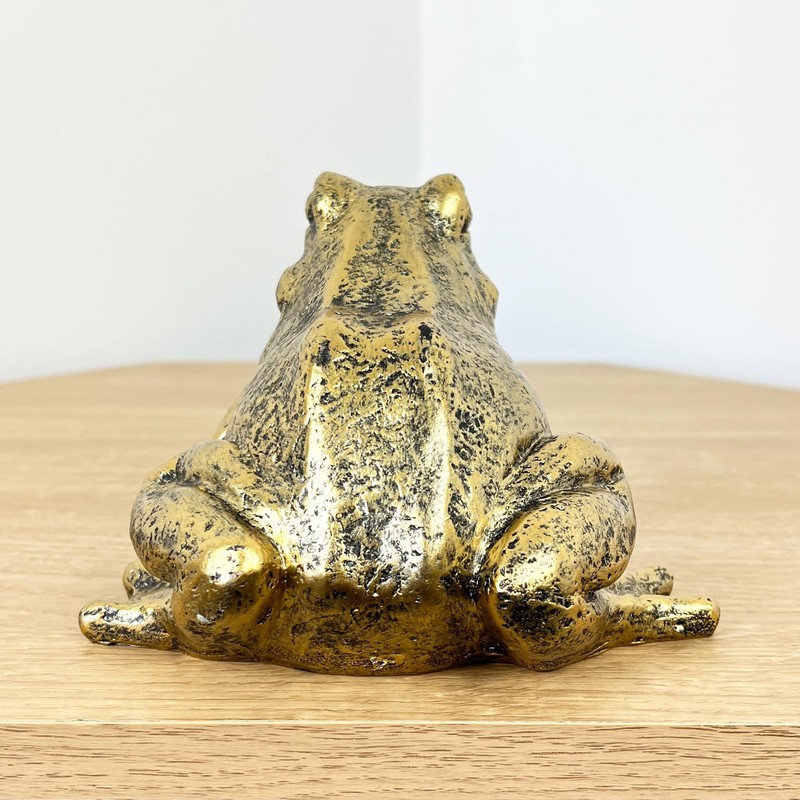Alfie Francis Gold Frog Ornament Statue Home Shelf Decor Sculpture