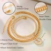 KOHOTA Initial Ankle Bracelets for Women 14K Gold Plated Layered