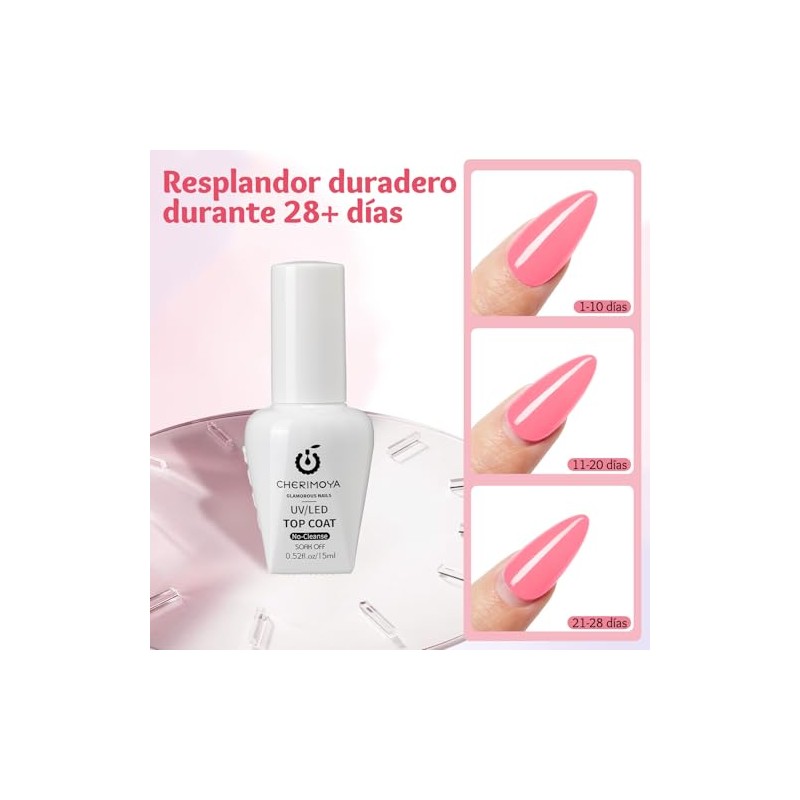 CHERIMOYA Top Coat Gel UV LED No Wipe No Cleanse