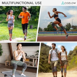 COZLOW Knee Braces for Knee Pain for Men and Women, Orange, L