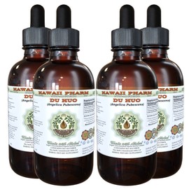HawaiiPharm Du Huo Alcohol-Free Liquid Extract, Du Huo, Pubescent Angelica (Angelica Pubescens) Root Glycerite Natural Herbal Supplement 4x4 oz
