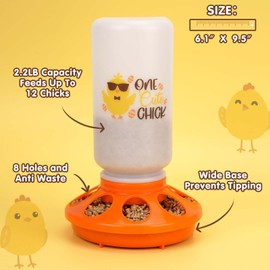 ‎Tgeyd Chick Feeder and Waterer Kit - Chicken Coop Accessories for Baby Chicks - 1 L Automatic Chicken Feeder and Waterer Set | Duck Feeder | Quail Feeder - Chick Brooder Starter Kit