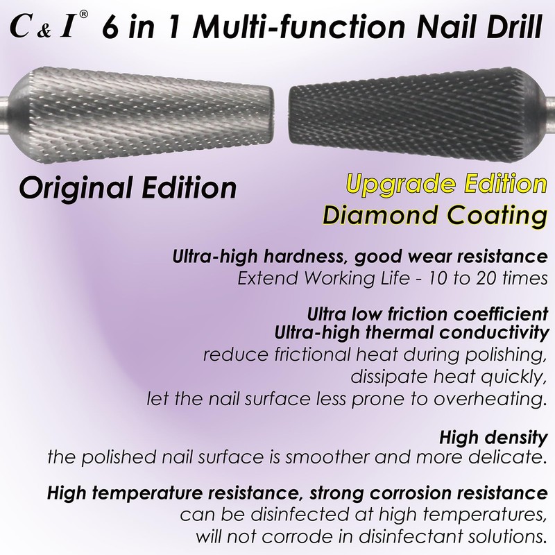 C & I Nail Drill Bit 6 in 1 Multi-function