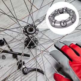 CustomyLife 4pcs 1/4 in x 7 Balls Bicycle Crank Ball Bearing Silver Bottom Bracket Bearings Bike Axle Wheel Frame Bearing Repair for Schwinn Mountain Genesis Stretch