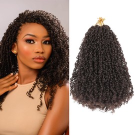 IIFLYDSFA Pre Looped Yanky Twist Crochet Hair 12 Inch 8 Packs Dark Brown 4# Fluffy Spring Mini Twist Passion Twist Bohemian Synthetic Crochet Braiding Hair