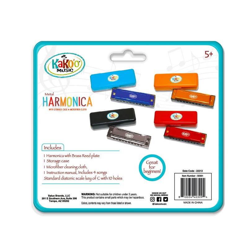 KaKo'o Music Kako'o: Classic Metal Harmonica - Silver - 4'