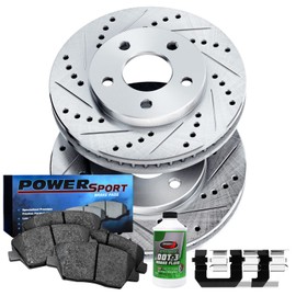 Power Sport Front Brakes and Rotors Kit |Front Brake Pads| Brake Rotors and Pads|Ceramic Brake Pads and Rotors|Hardware Kit BLC1.44084.42