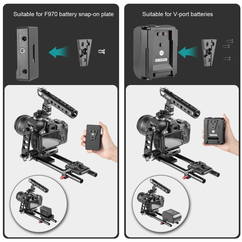 FOMITO V-Mount V-Lock Base Station Quick Release Plate VK-03 Black