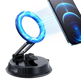 Smartphone Holder for Cars/Cars, MagSafe Compatible, Car Holder, Powerful Magnetic, 360° Rotation, Vacuum Suction, Nano Gel, Car Dashboard, Windshield, Dual Purpose Adjustment, Heat and Cold Resistant