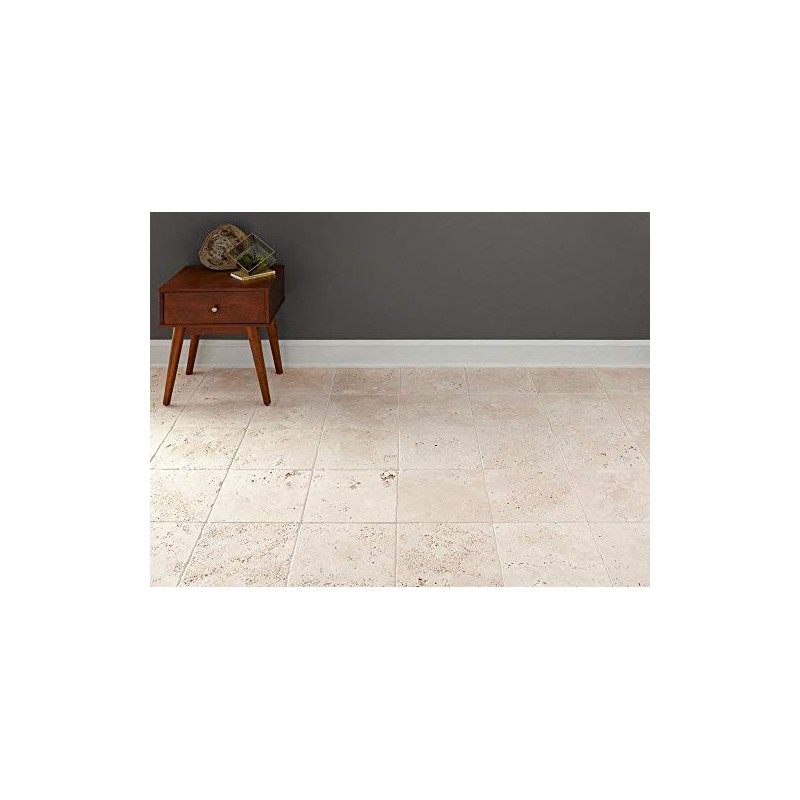 Squarefeet Depot 6" x 6" Tumbled Travertine Tile, Biscuit, 0.25