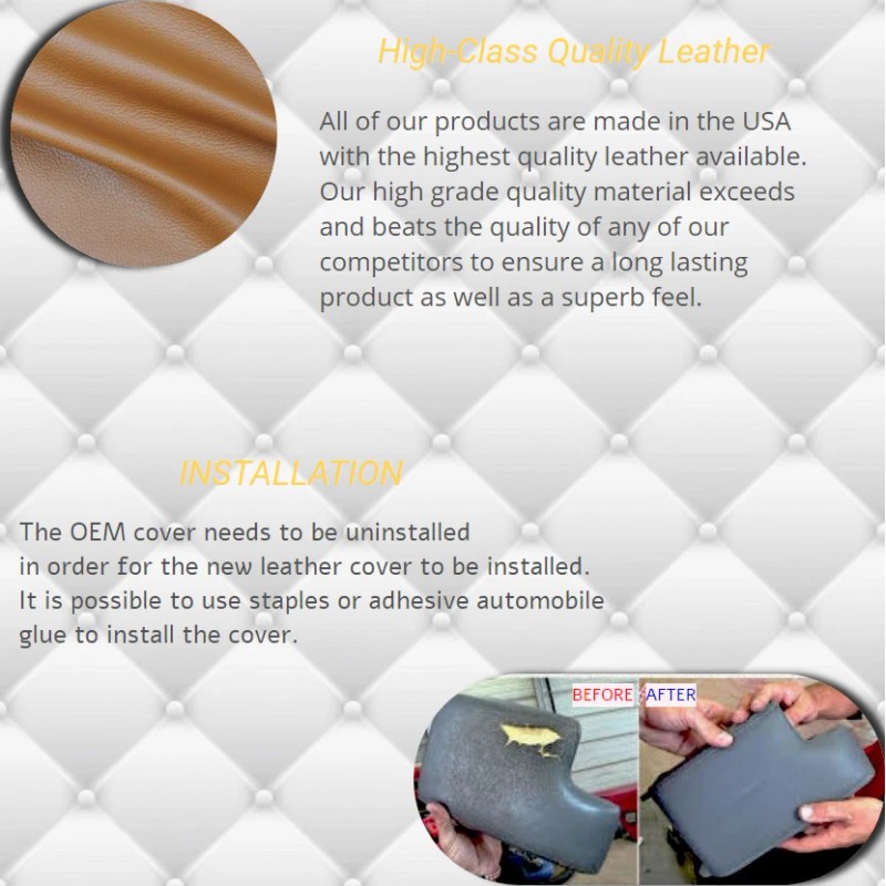 Kar Designers Beige Center Console Armrest Cover Leather For 92-00