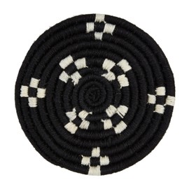 Mud Pie Black Woven Trivet Set; 9" Dia