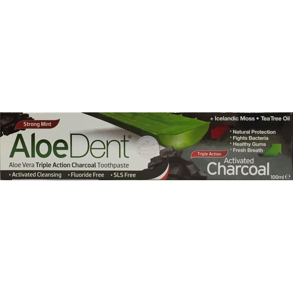 SIX Packs of Aloe Dent Aloe Vera Triple Action Charcoal