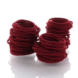 My Lello Hair Elastics Hair Ties, Professional Grade Ponytail Holders - Maroon 20 Pack