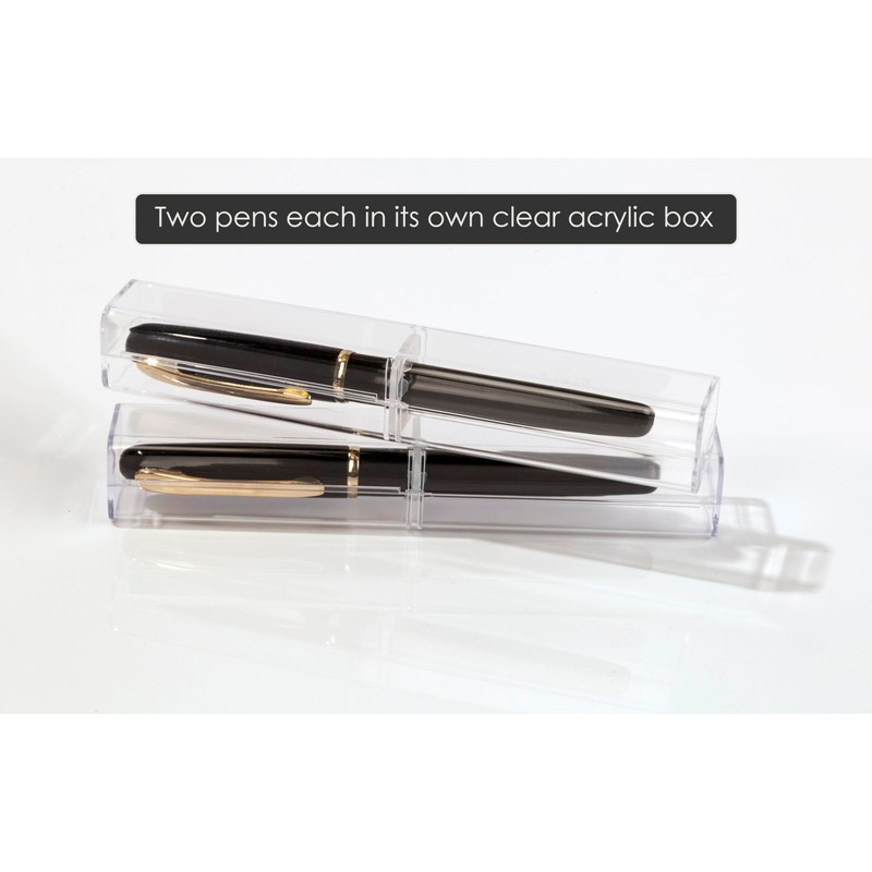 Better Office Products Executive Black Gel Pen, 2 Pack, Classic
