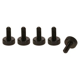 Precisiongeek - Flat Head Thumb Screws, 10mm Diameter (5, Aluminium Black, M6 x 10mm)