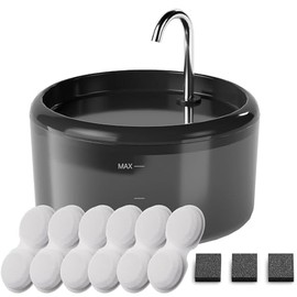 Cat Water Fountain for Cats Inside: Pet Water Fountain - Auto Cat Drinking Fountain - Faucet Kitty Water Dispenser with LED Light - Silent Water Bowls for Small Animal - 2.4L Waterer with 9 Filters