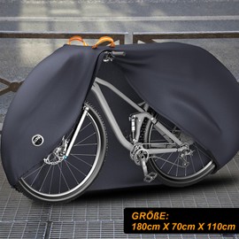 Emersa Bicycle Cover Waterproof 600D Oxford Fabric High-Quality Bicycle Garage Tarpaulin Waterproof Bicycle Protective Cover with Bag (Dark Blue, for 1 Bicycle 180 x 70 x 110 cm)