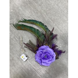 JAKAWIN Light Up Feather Headpiece LED Flapper Hair Clip Glowing Rave Costume Hair Accessories Women