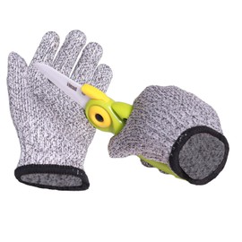 SHUOGUO Cut Resistant Gloves for Kids XXS, Level 5 Protection Safety Kitchen Cuts Gloves for Fishing, Wood Carving and Whittling